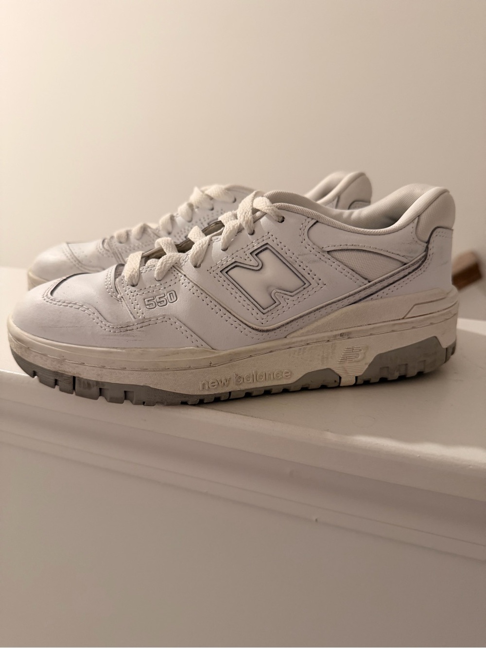 New Balance White 550 Low-Top Sneakers